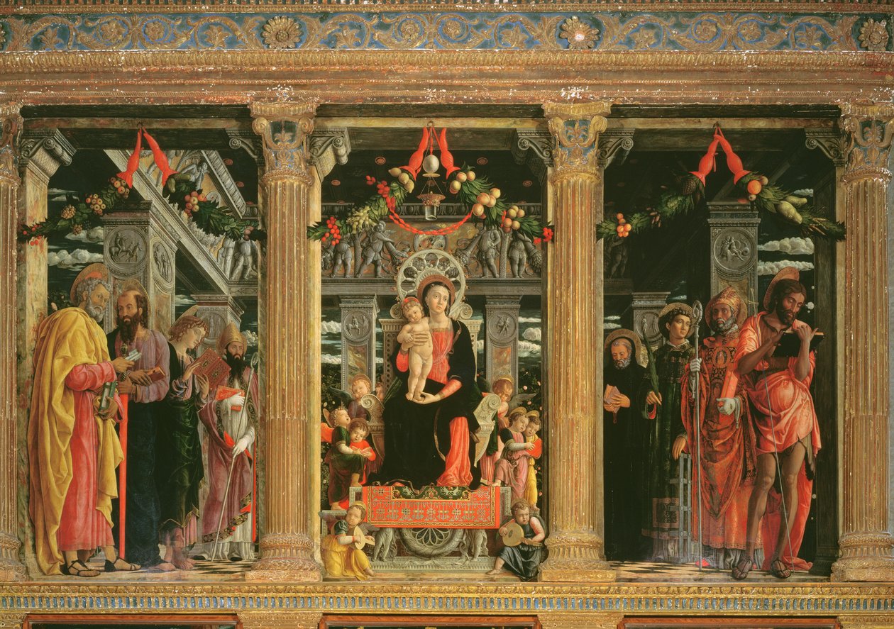 Altarbild des Hl. Zeno von Verona, 1456-60 (Detail) von Andrea Mantegna
