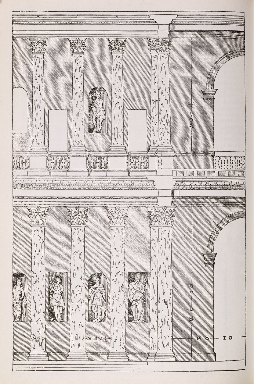 Römische Piazza, Illustration aus einer Faksimile-Kopie von 