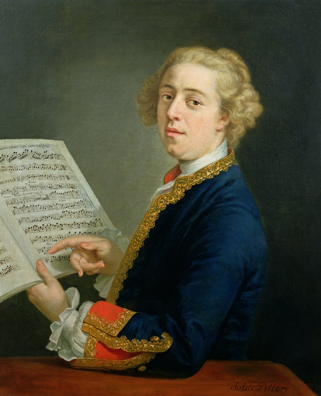 Porträt von Francesco Geminiani (1687-1762), italienischer Violinist von Andrea Soldi