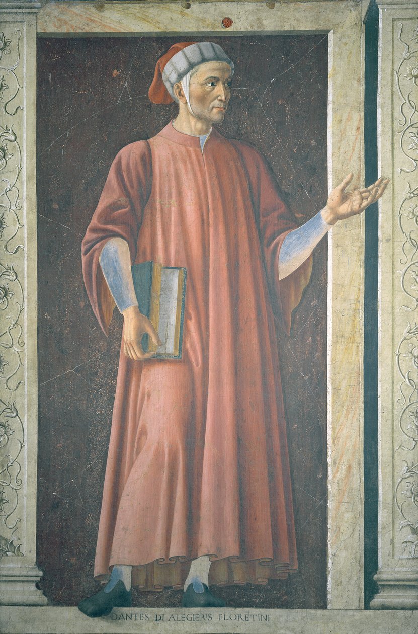 Dante Alighieri (1265-1321) aus der Villa Carducci Serie berühmter Männer und Frauen, c.1450 von Andrea del Castagno