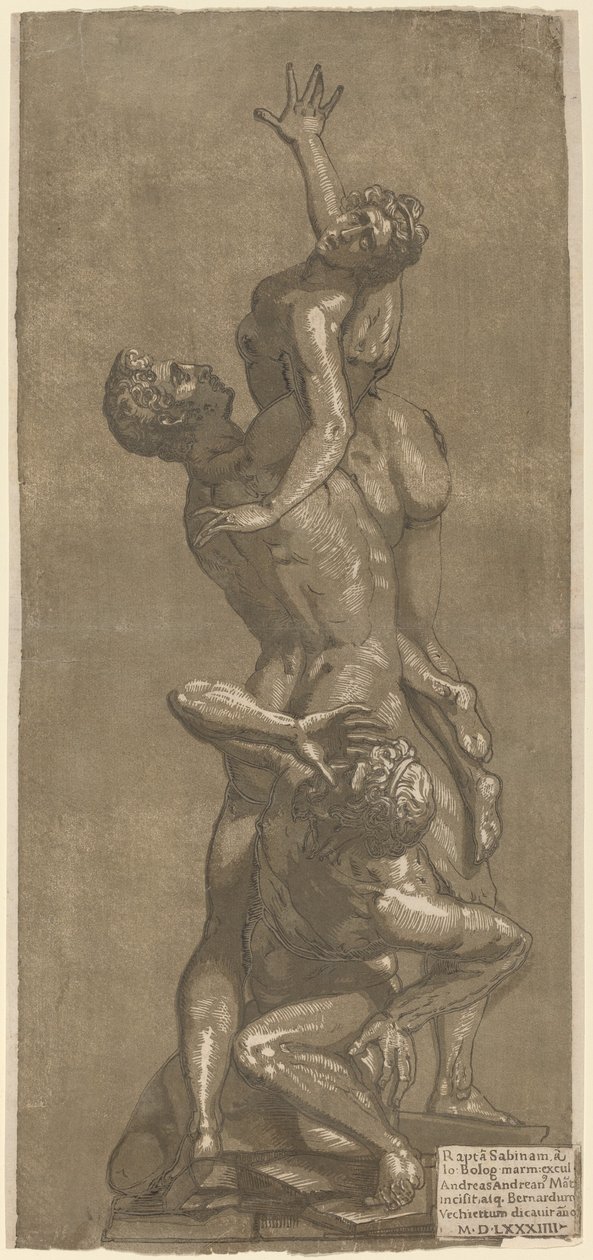 Die Entführung einer Sabinerin, 1584 von Andrea Andreani