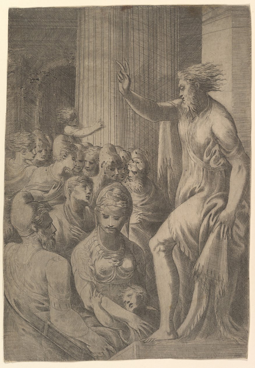 Der heilige Paulus predigt in Athen, ca. 1548-53 von Andrea Schiavone