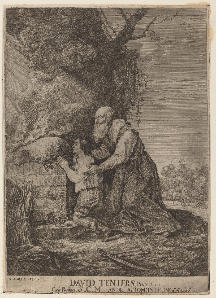 Opferung Isaaks von Andreas Altomonte, after David Teniers the Younger