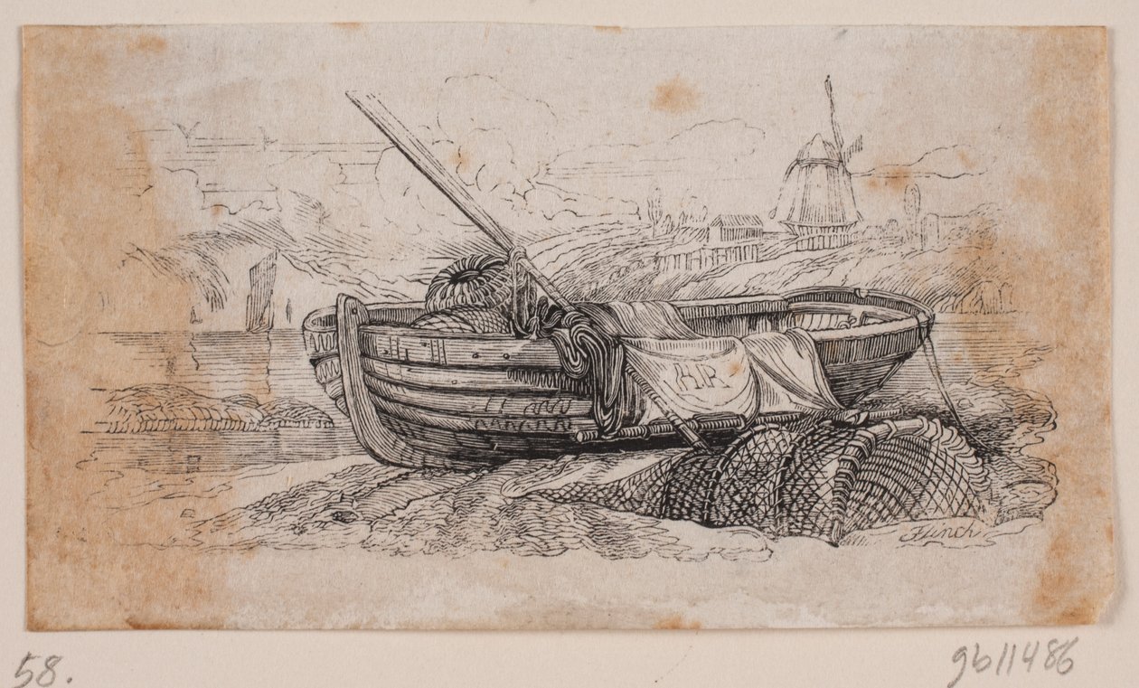 Vignette. Fischerboot an Land gezogen von Andreas Flinch