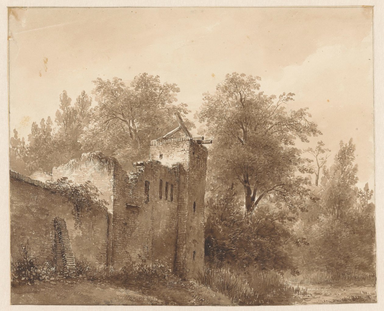 Ruine in einer Landschaft von Andreas Schelfhout