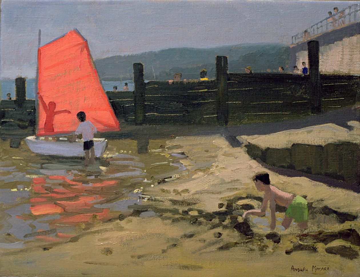 Rotes Segel, Isle of Wight von Andrew Macara