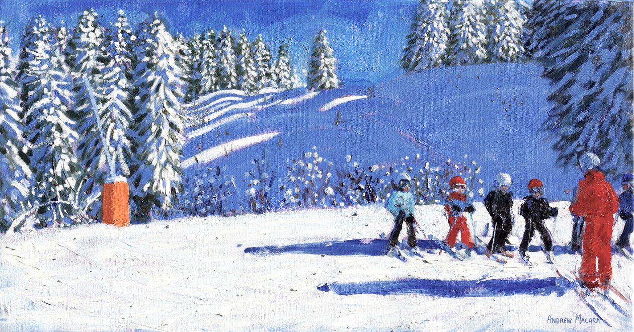 Junge Skifahrer, Morzine, Frankreich, 2015 von Andrew Macara