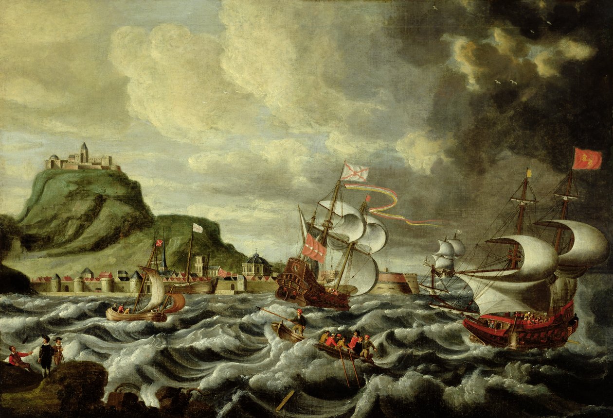 Eine Hafenszene, möglicherweise Genua von Andries van Eertvelt