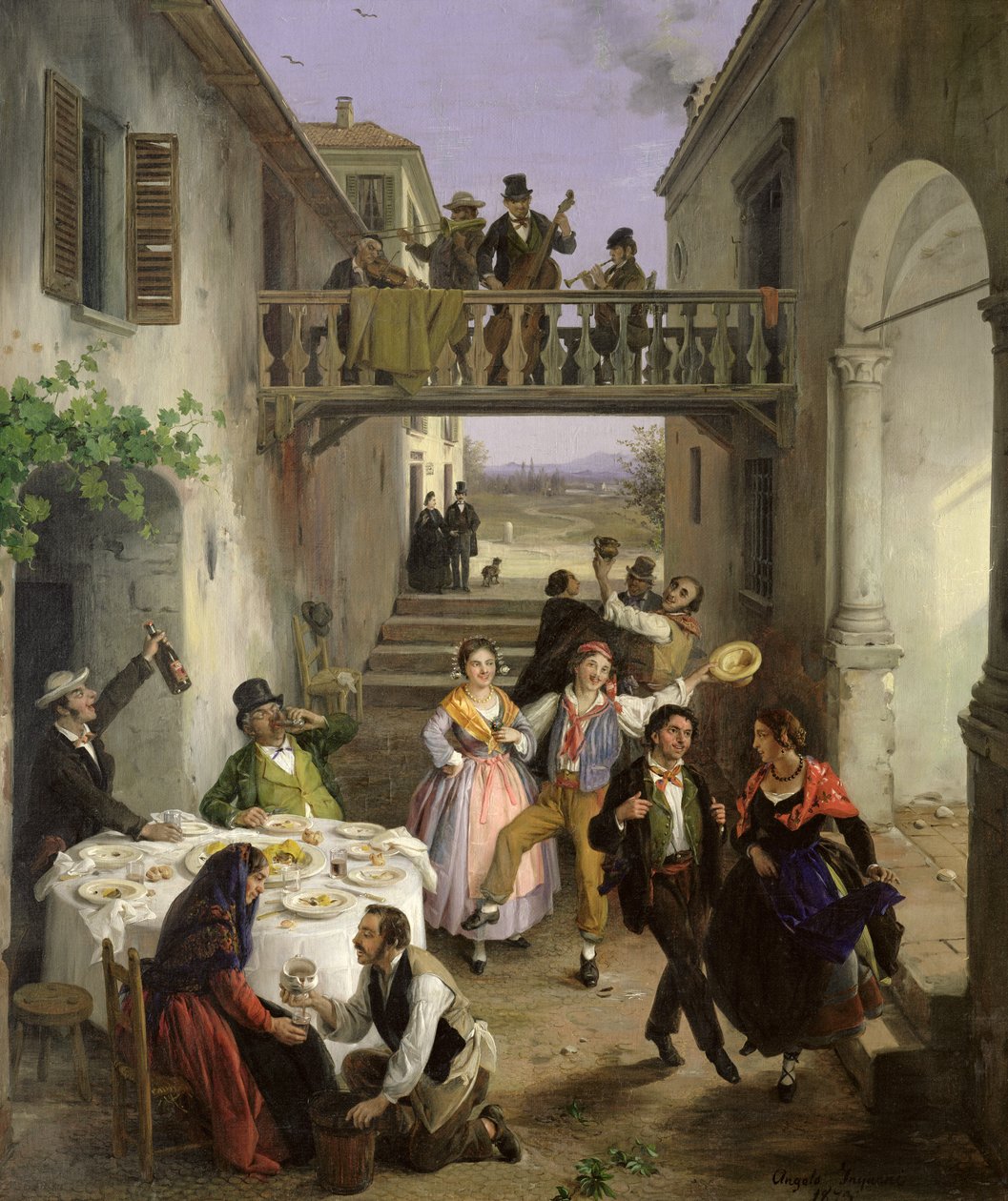 Eine Hochzeit in Brianza, 1873 von Angelo Inganni