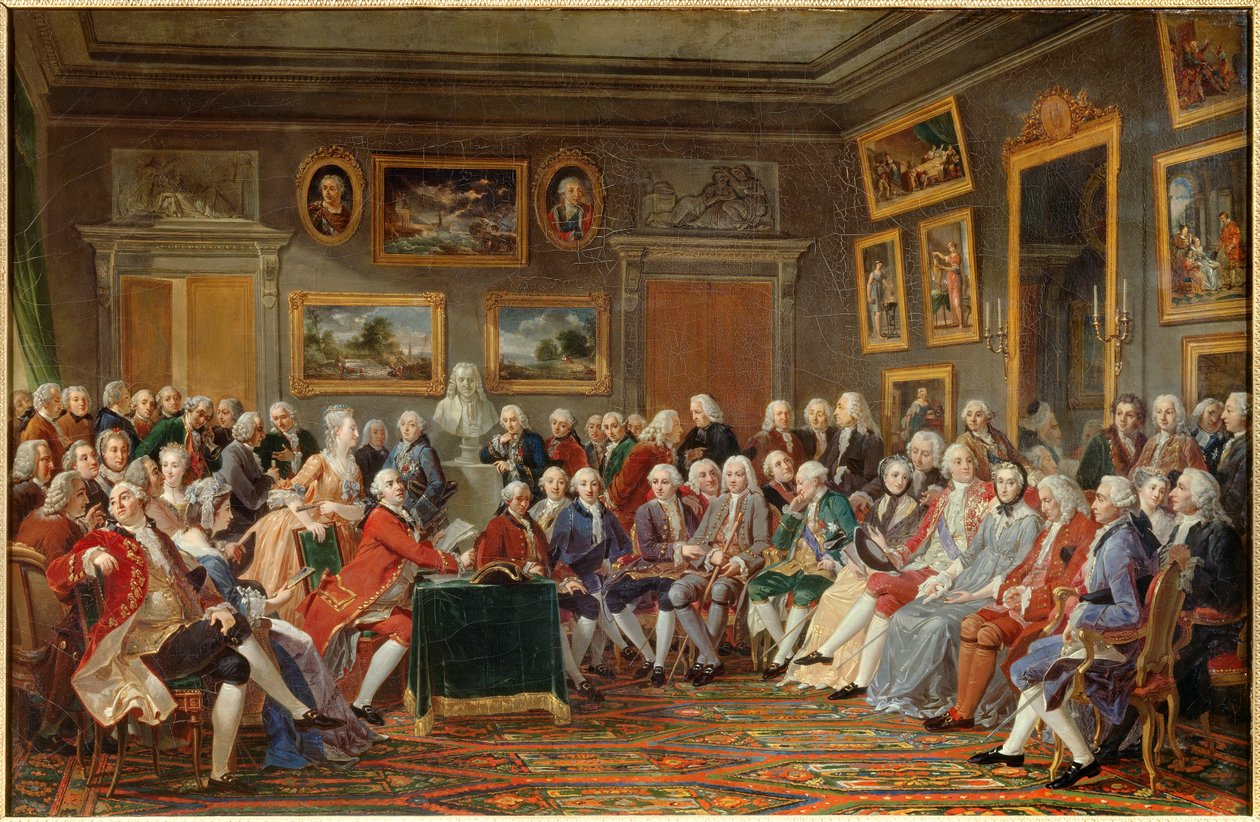 Der Salon von Madame Geoffrin von Anicet Charles Lemonnier