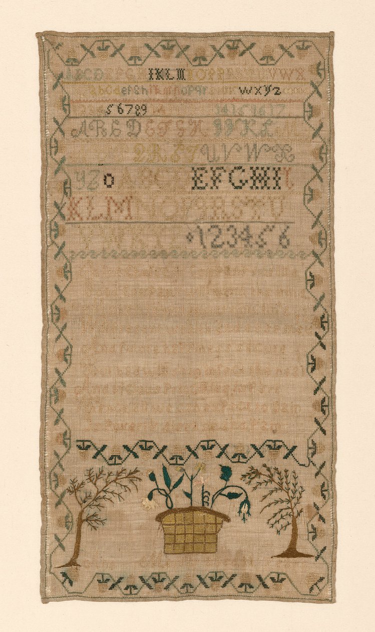 Stickmustertuch, Vereinigte Staaten, 19. Jahrhundert von Ann Morris
