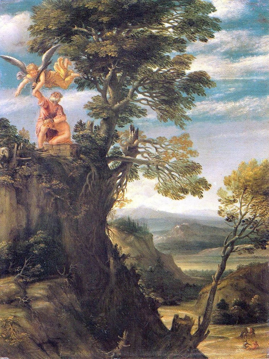 Landschaft mit der Bindung Isaaks von Annibale Carracci