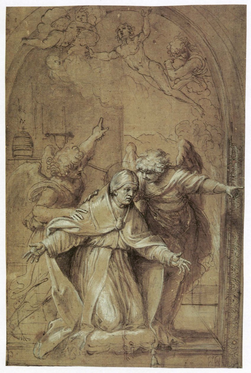 Der heilige Gregor betet für die Seelen im Fegefeuer von Annibale Carracci
