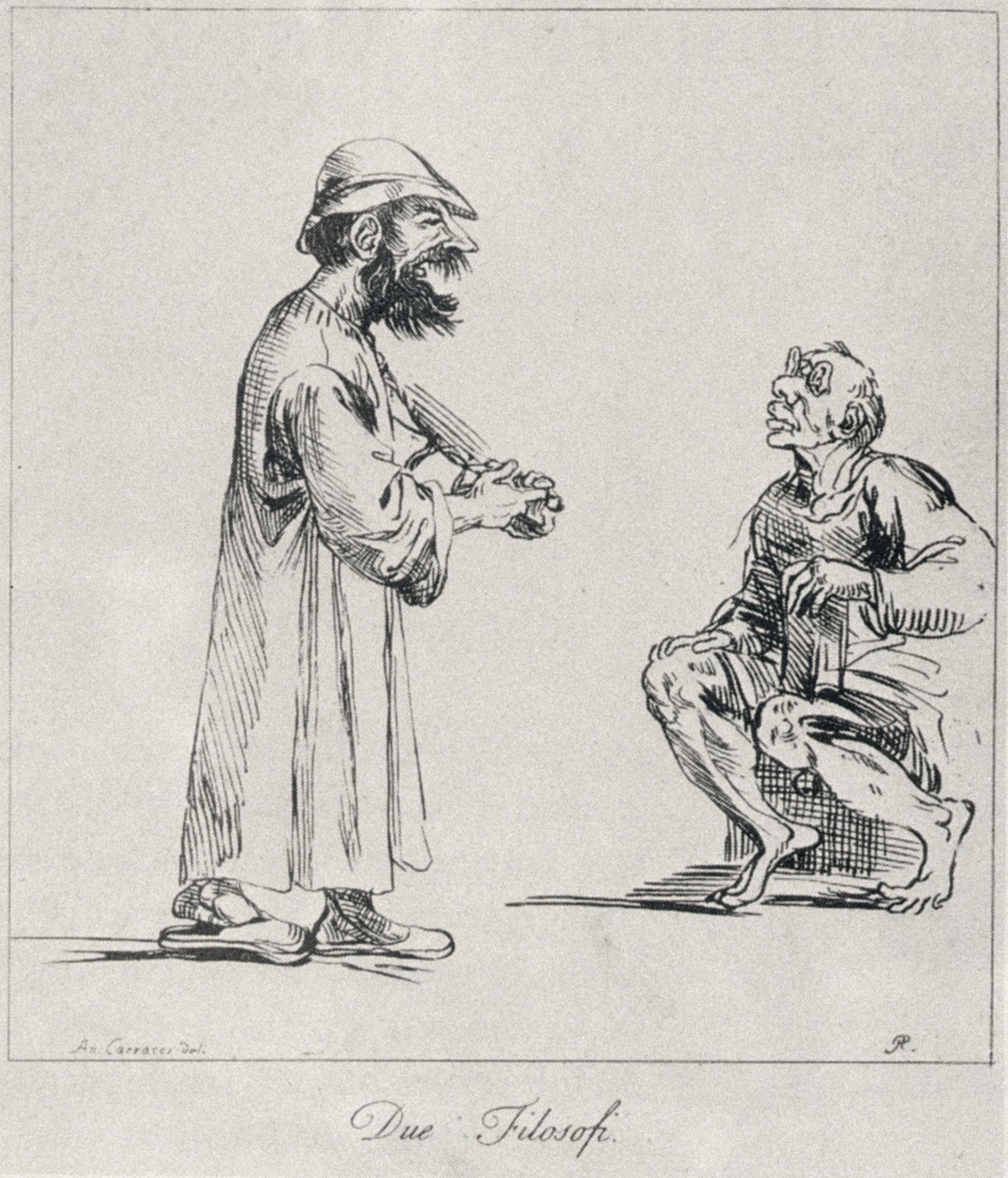 Zwei Philosophen, graviert von Arthur Pond, 1739 von Annibale Carracci