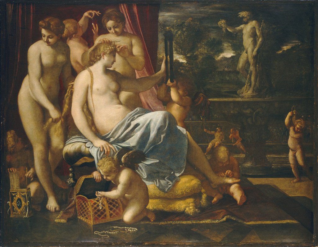 Venus geschmückt von den Grazien von Annibale Carracci