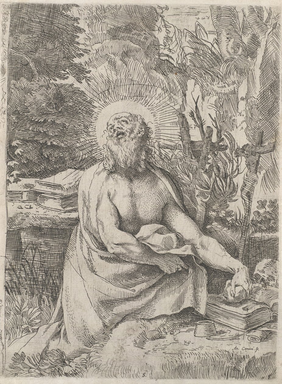 Heiliger Hieronymus in der Wildnis, ca. 1591 von Annibale Carracci