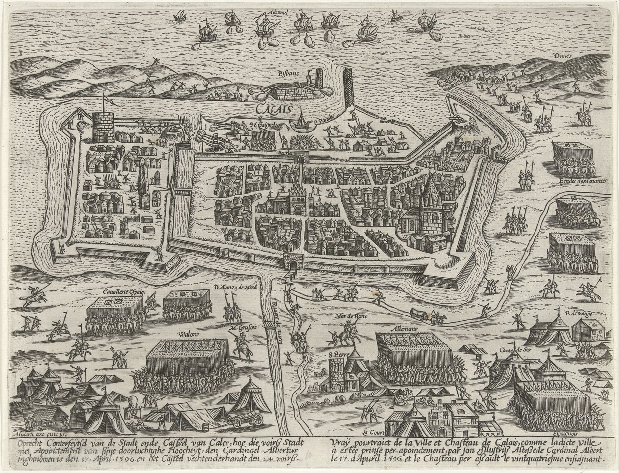 Einnahme von Calais durch Erzherzog Albrecht, 1596 von Anonymous