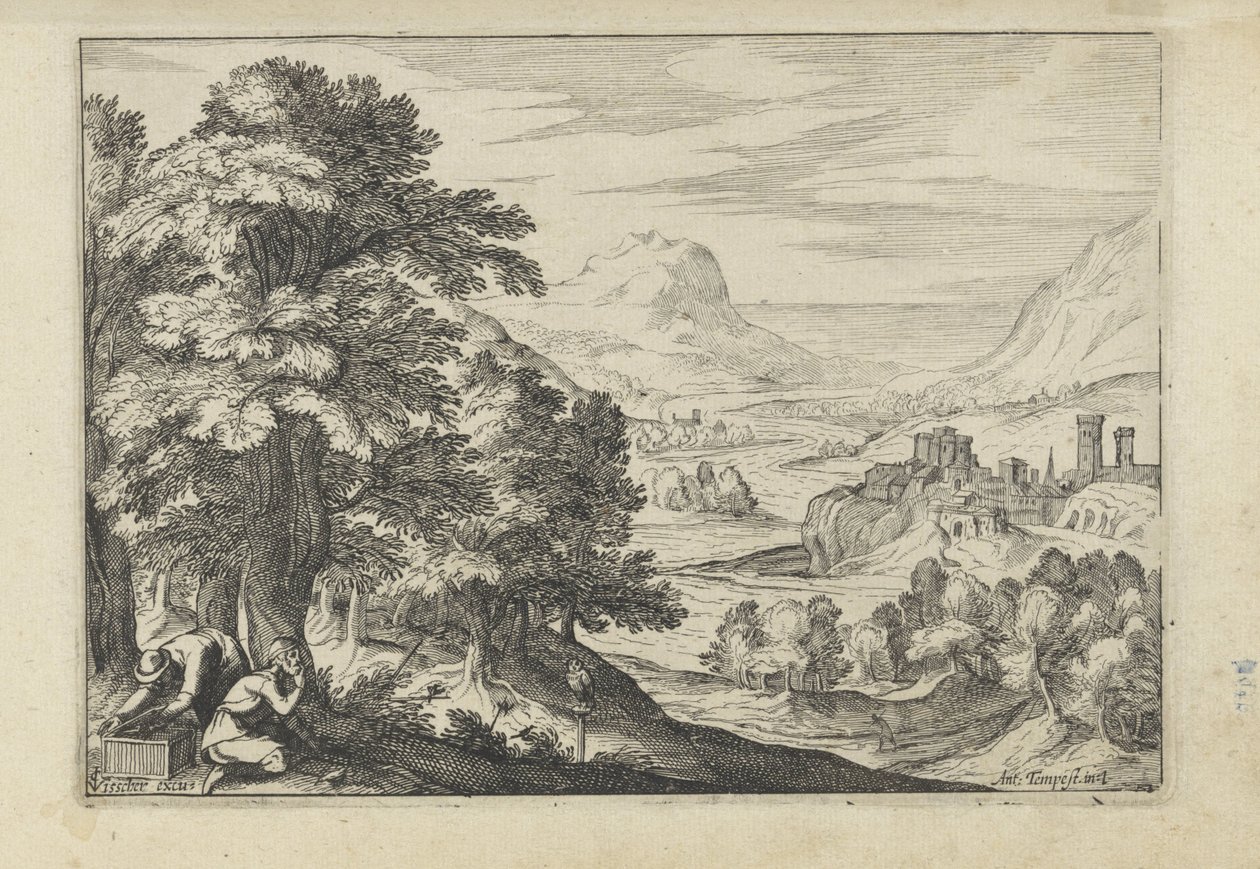 Landschaft mit Vogelfängern von Anonymous