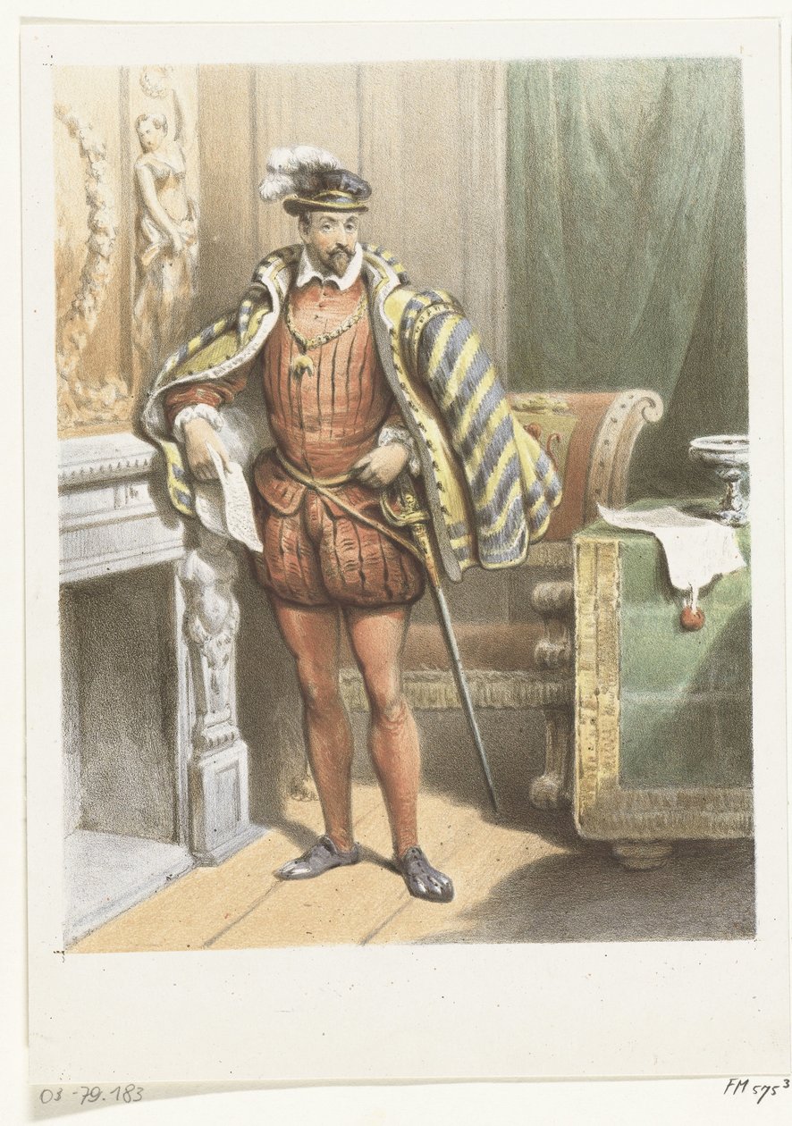 Porträt eines stehenden Edelmanns, ca. 1572 von Anonymous
