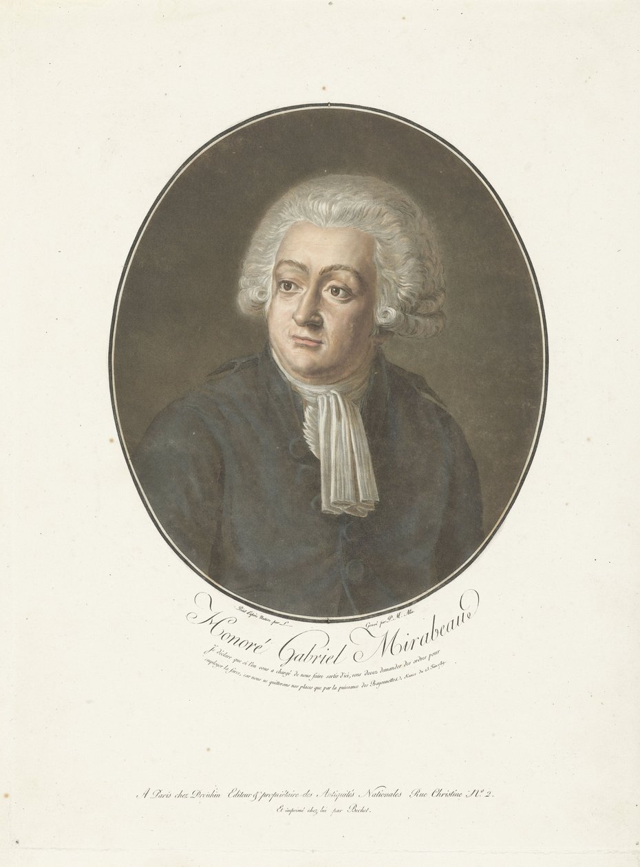 Porträt von Honoré Gabriel Mirabeau von Anonymous Anonymous