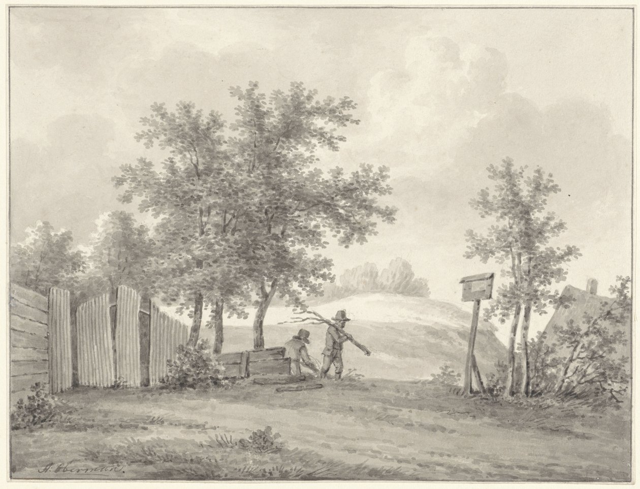 Dünenlandschaft mit zwei Sammlern von Anthony Oberman
