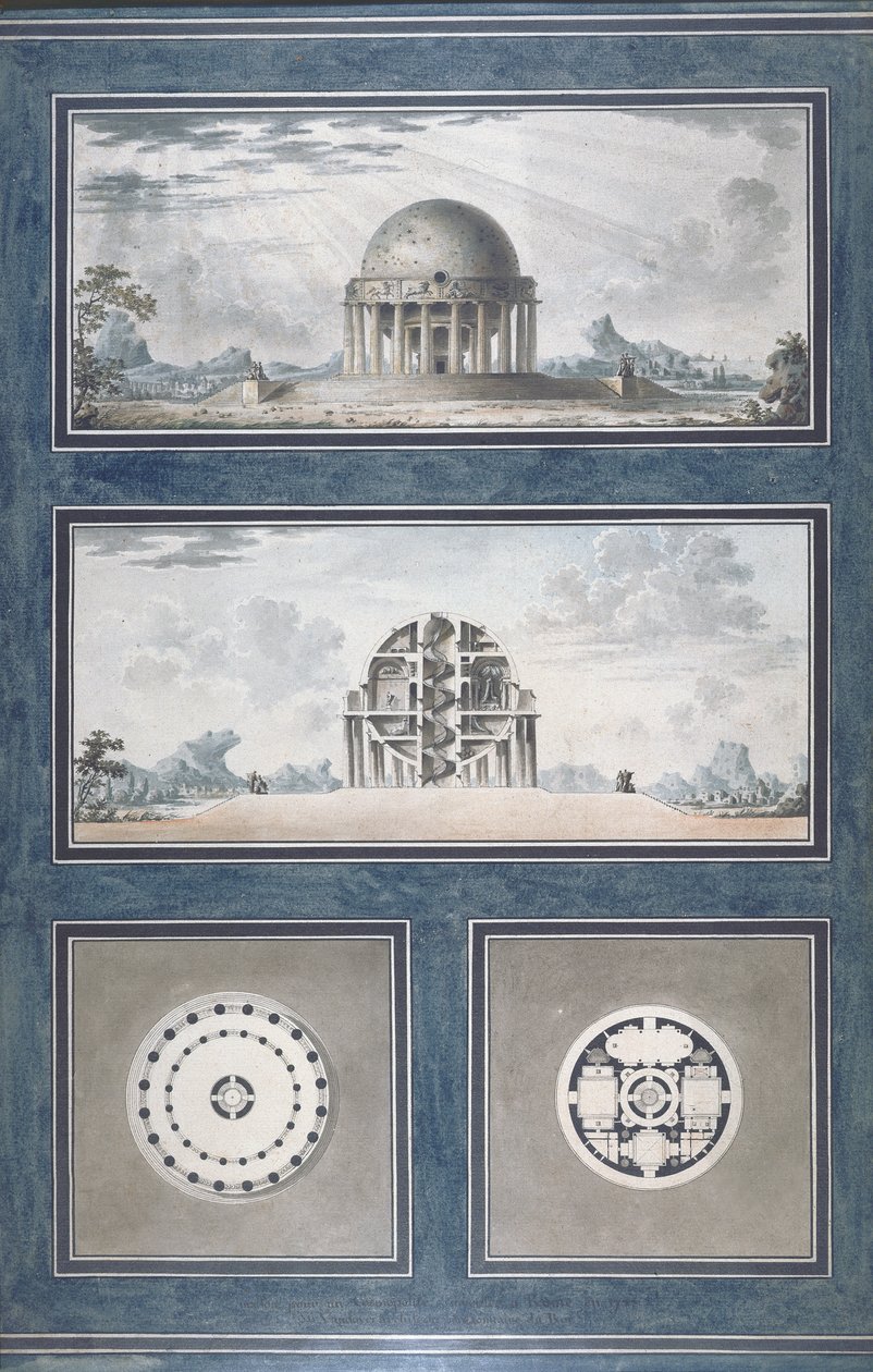 Entwurf für ein Haus für einen Kosmopoliten, 1783 von Antoine Laurent Thomas Vaudoyer