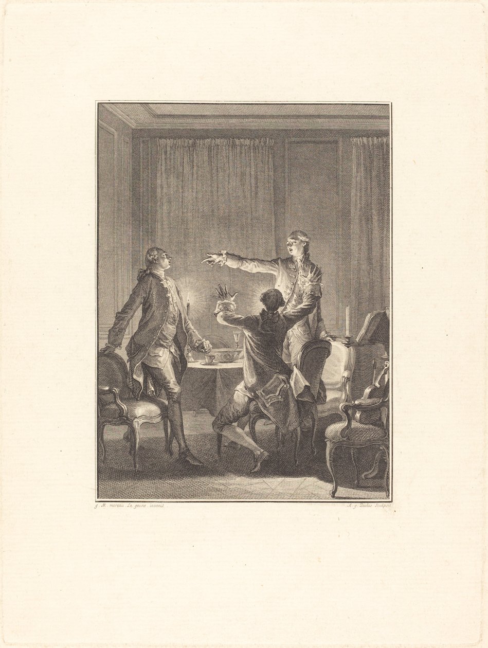 Die Provokation von Antoine Jean Duclos after Jean Michel Moreau