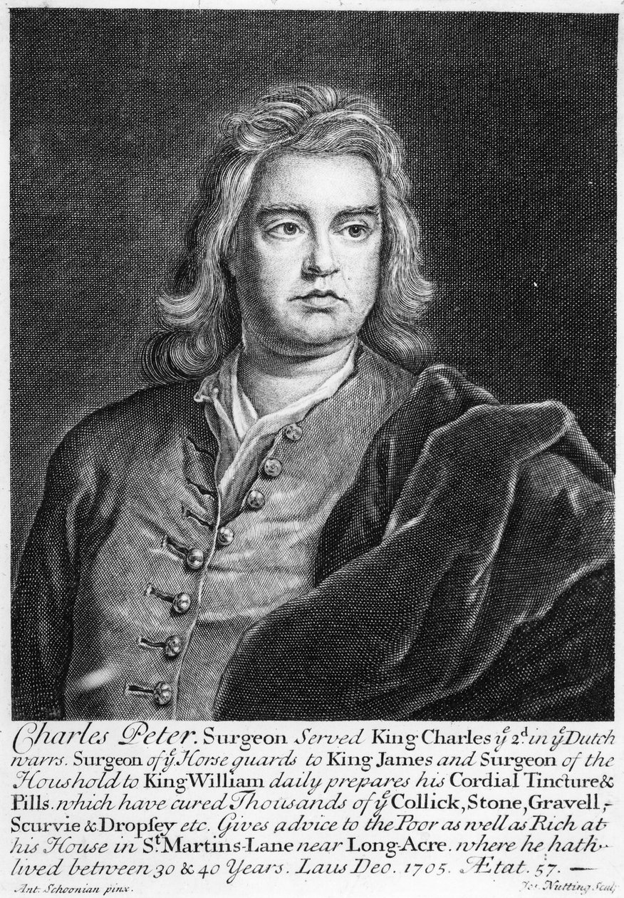 Charles Peter, graviert von Joseph Nutting, 1705 von Anton Schoonjans