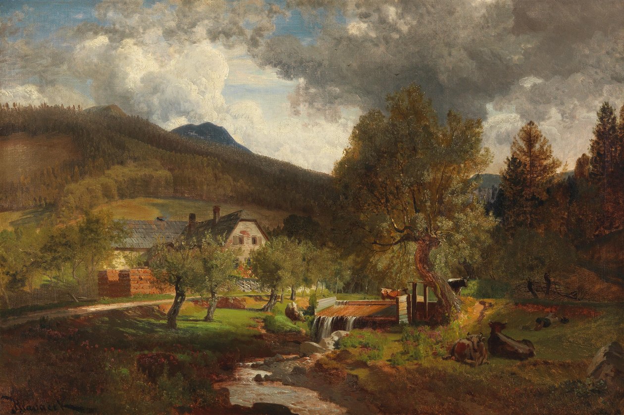 Szene der Prein bei Reichenau von Anton Hlavacek