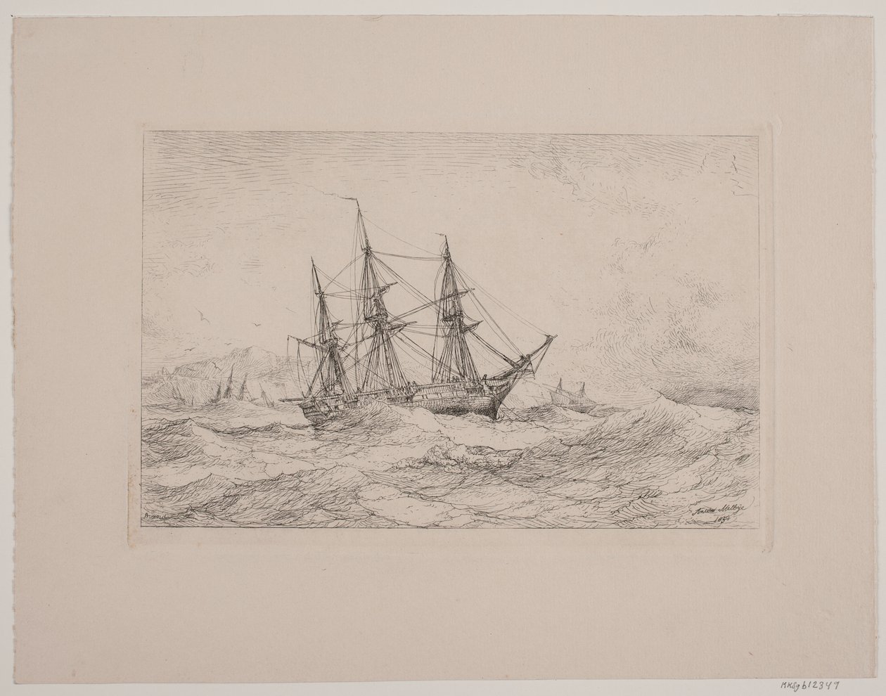 Eine Fregatte an der norwegischen Küste von Anton Melbye