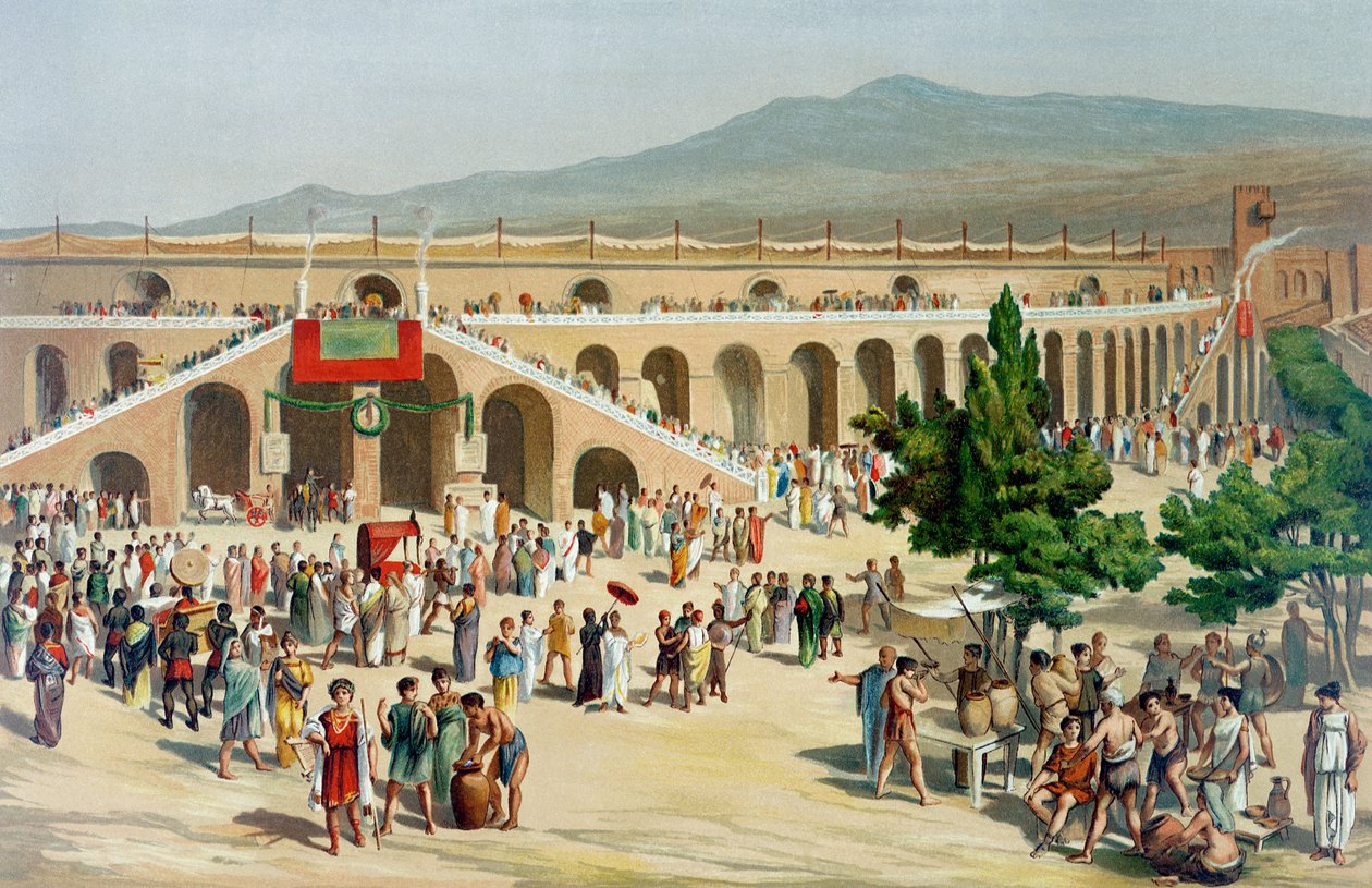 Ein Markt in Pompeji von Antonio Niccolini