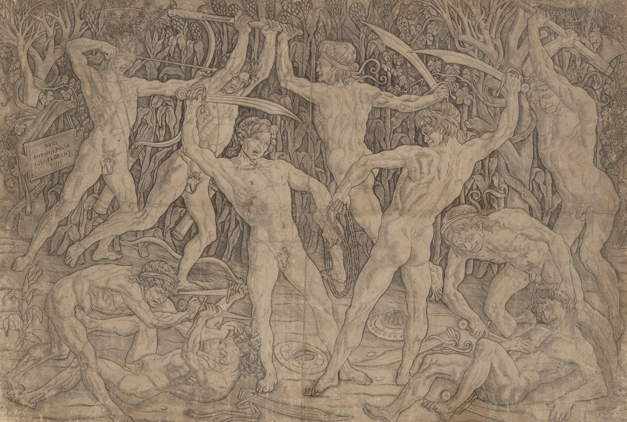 Schlacht der zehn nackten Männer, 1465 von Antonio Pollaiuolo