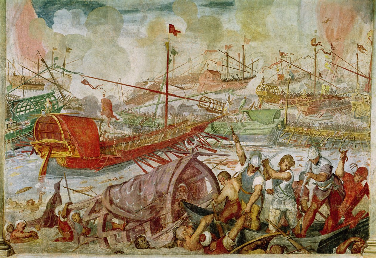 Die Schlacht von Lepanto, Oktober 1571, 1600 von Antonio Vassilacchi