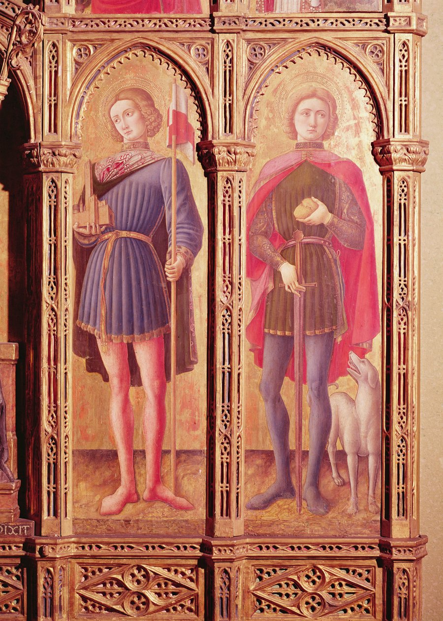 Das Pesaro-Polyptychon, Detail von zwei Heiligen von Antonio Vivarini