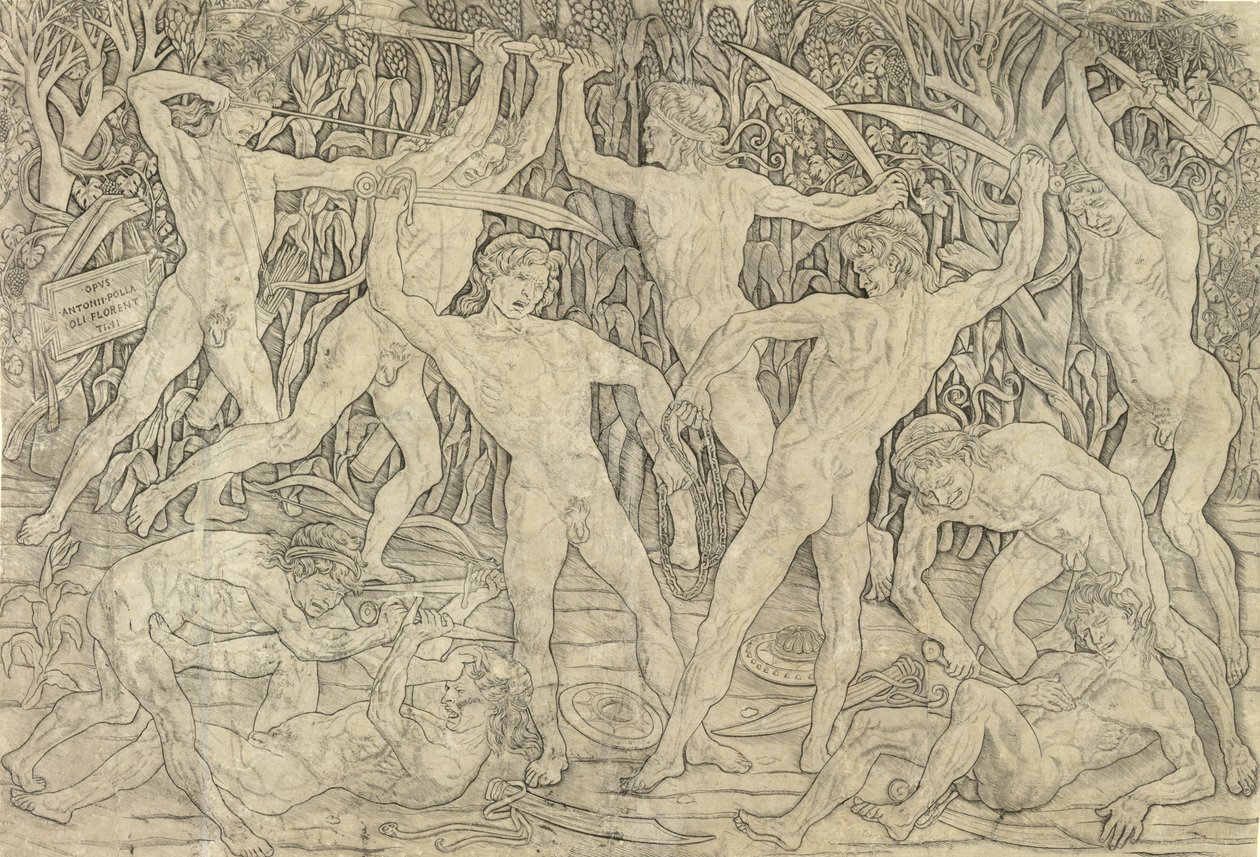 Die Schlacht der Nackten von Antonio del Pollaiolo
