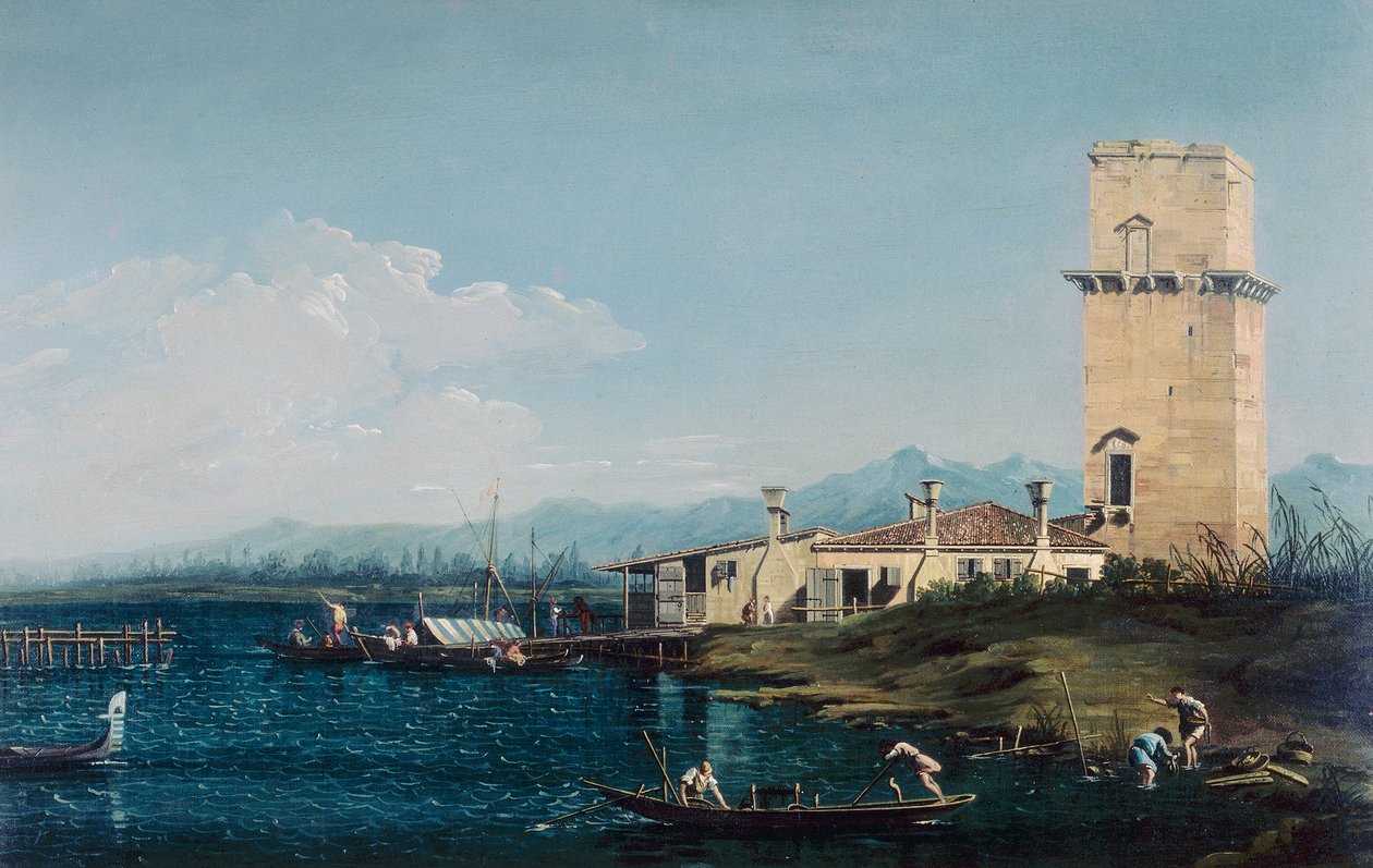 Der Turm von Marghera, von Canaletto und seinen Assistenten von Antonio school of Canaletto