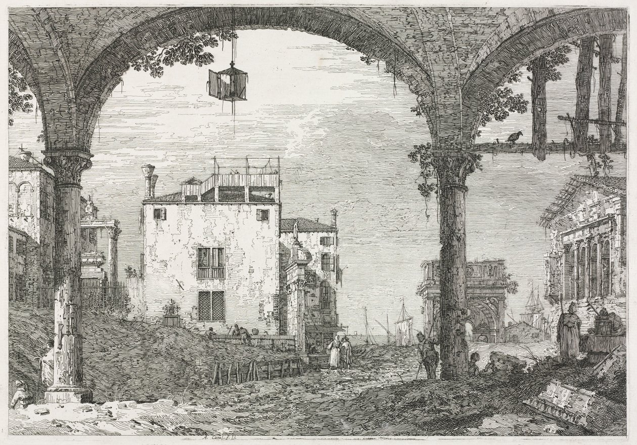 Ansichten: Das Portikus mit der Laterne von Antonio Canaletto