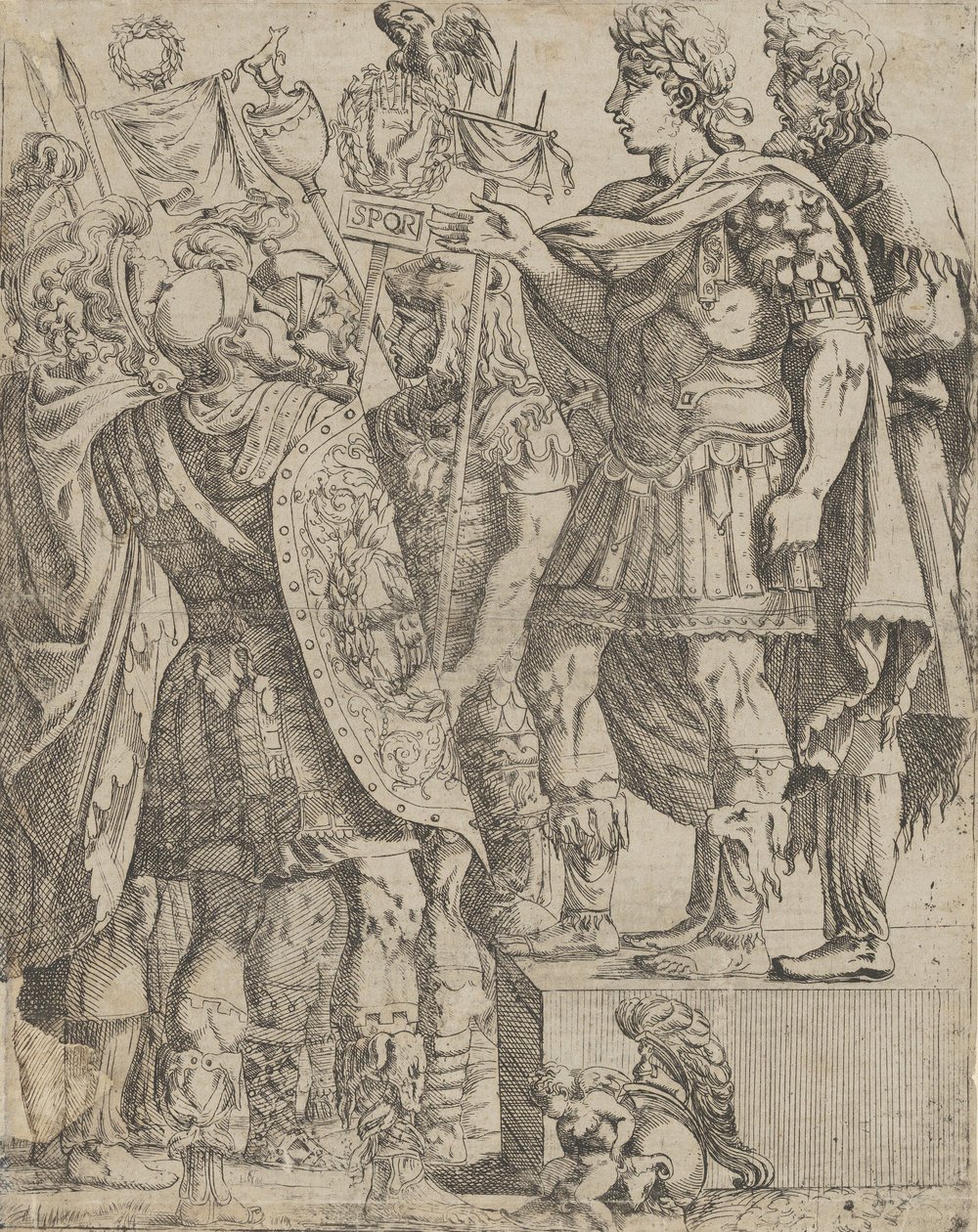 Kaiser spricht zu seinen Soldaten, ca. 1542-45 von Antonio Fantuzzi