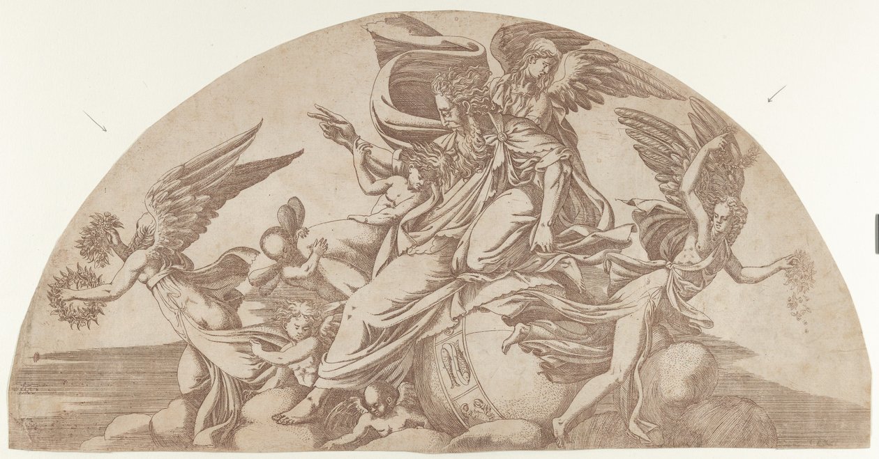 Gott sitzt auf der Welt, 1540-45 von Antonio Fantuzzi