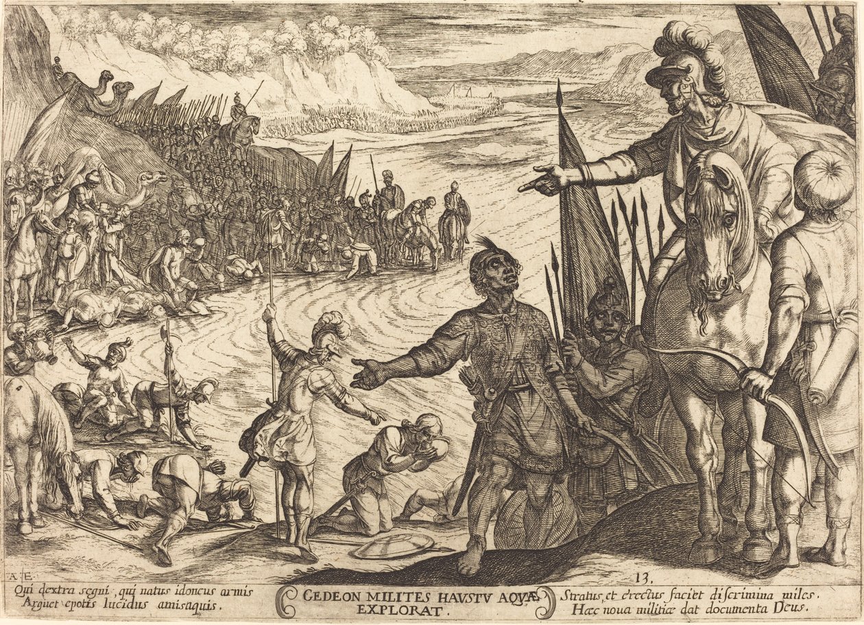 Gideon wählt seine Soldaten aus von Antonio Tempesta