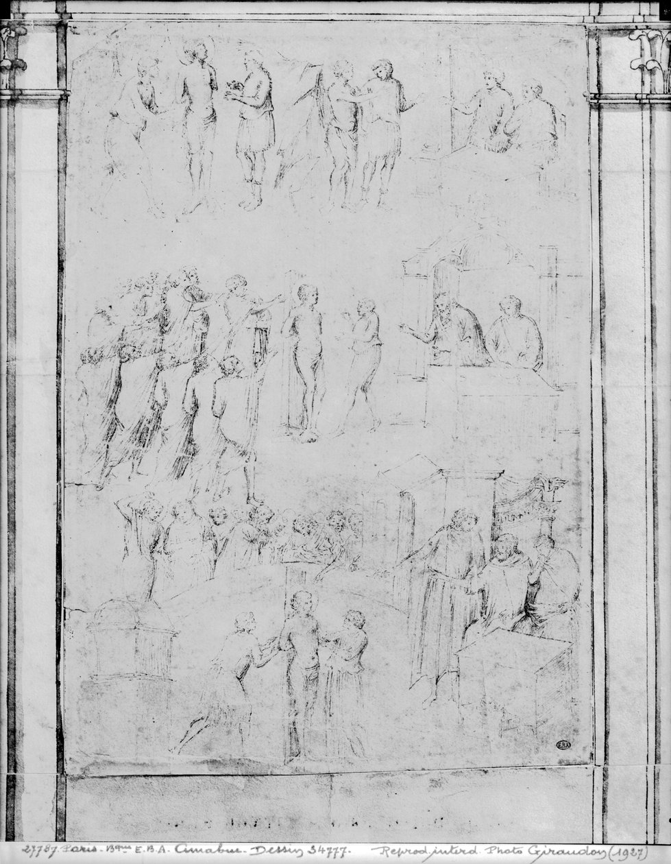 Szenen aus dem Leben eines Heiligen (Detail) von Aretino Luca Spinello or Spinelli