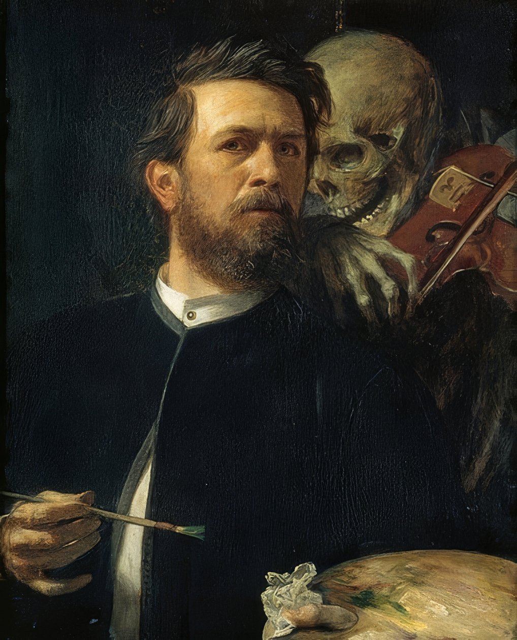 Selbstporträt mit fiedelndem Tod von Arnold Böcklin