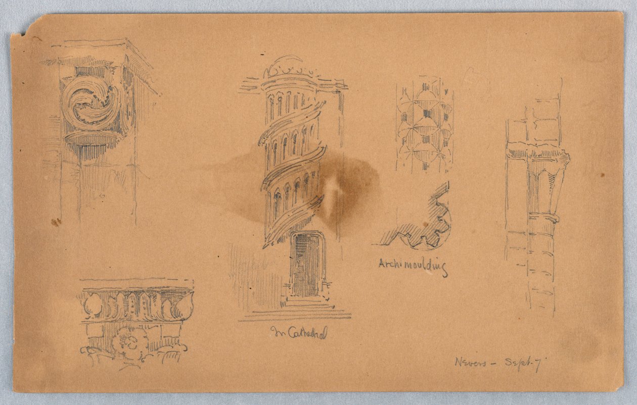Architektonische Details in Nevers von Arnold William Brunner
