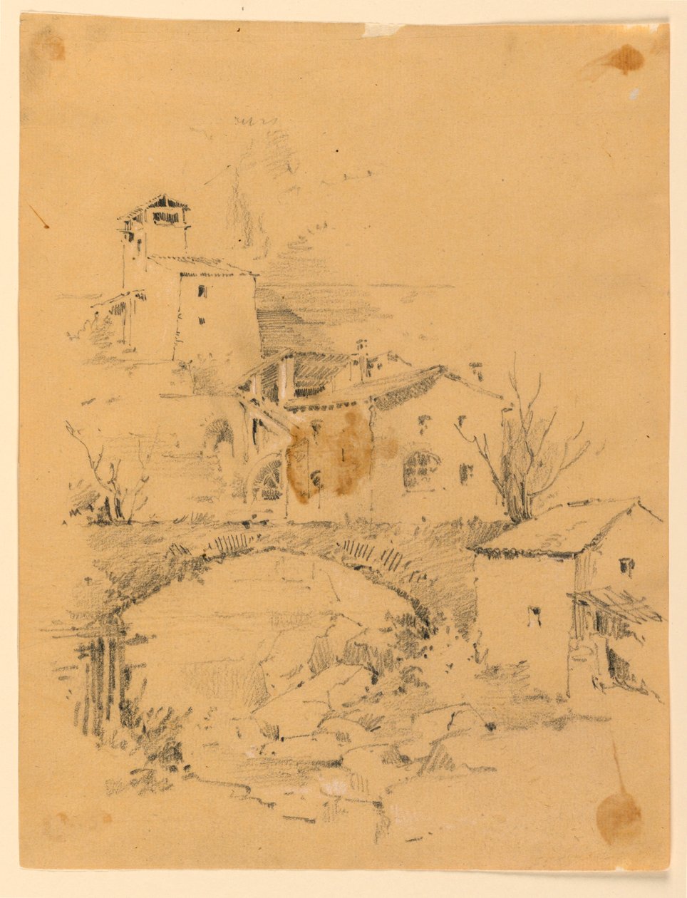 Mühle über einem Bach von Arnold William Brunner