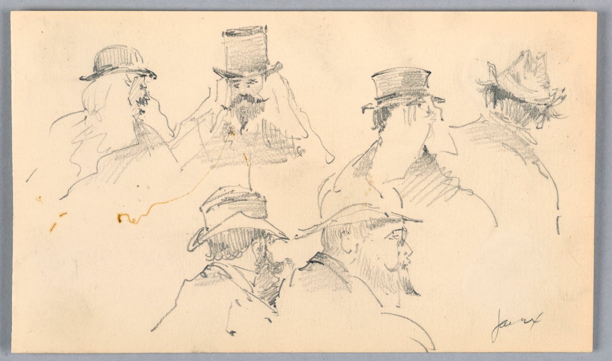 Skizzen von Männerköpfen von Arnold William Brunner