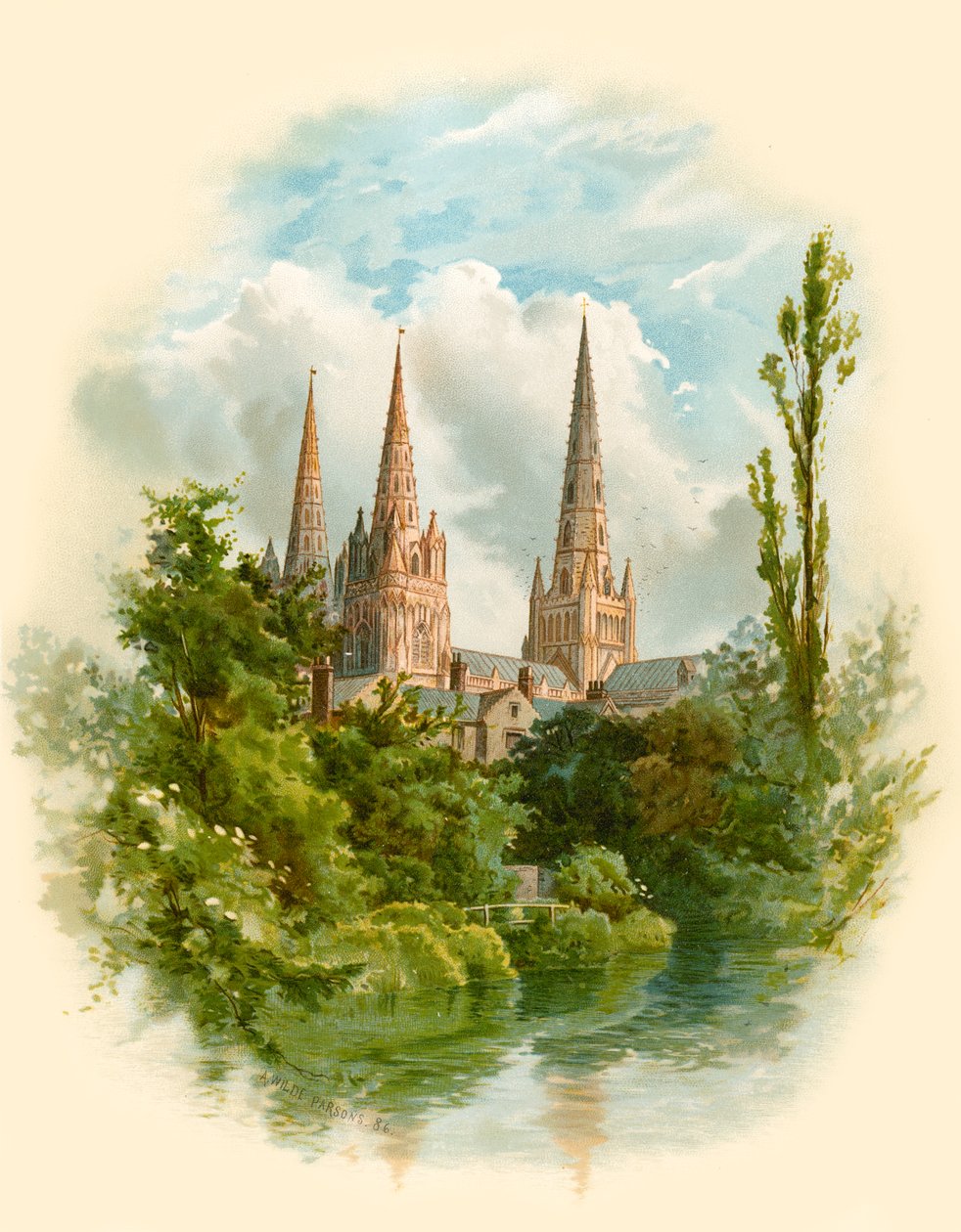 Kathedrale von Lichfield, Südwesten von Arthur Wilde Parsons