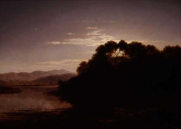Mondaufgang am Ufer eines Sees von Arthur Gilbert