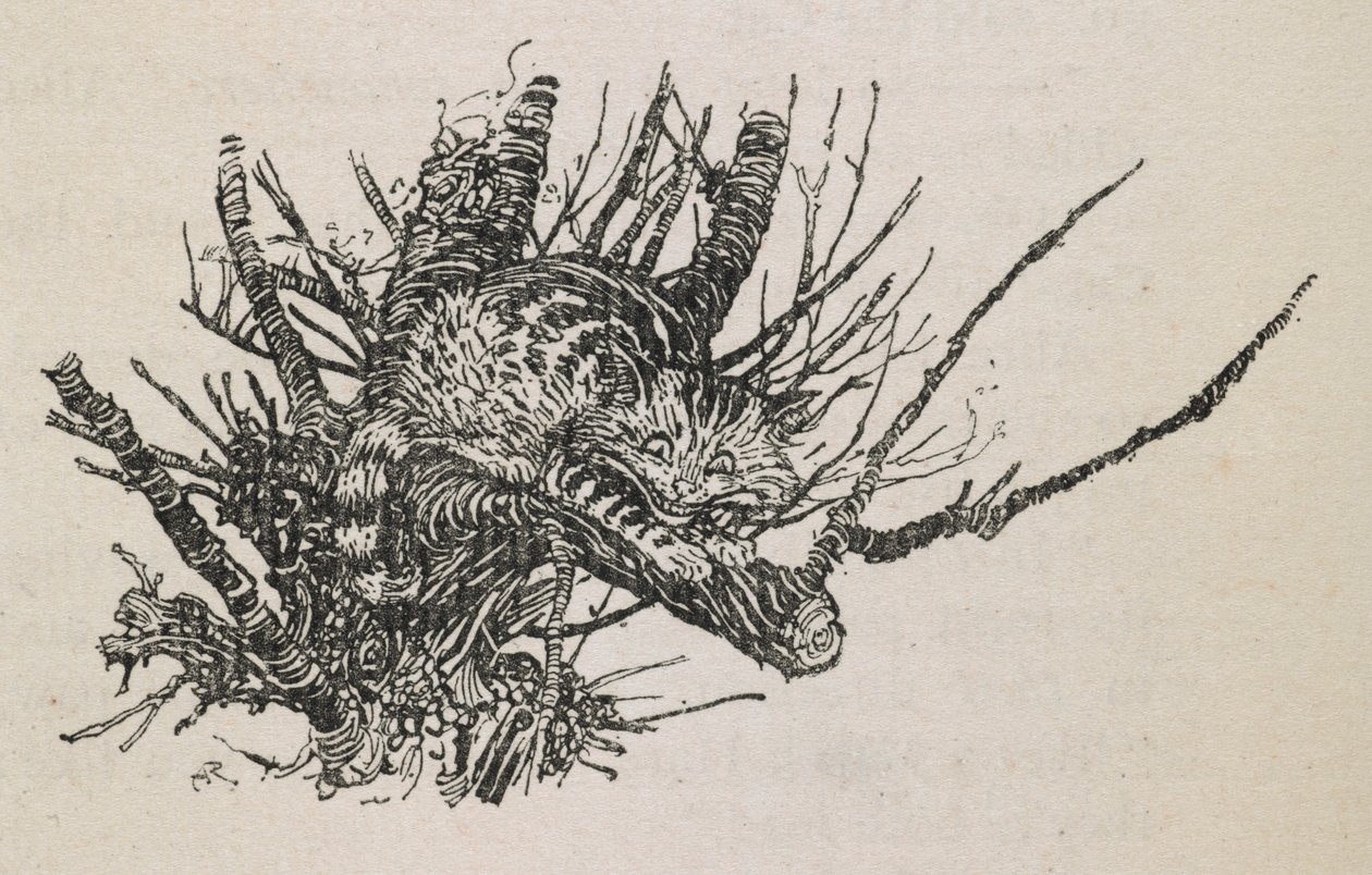 Die Grinsekatze im Baum von Arthur Rackham