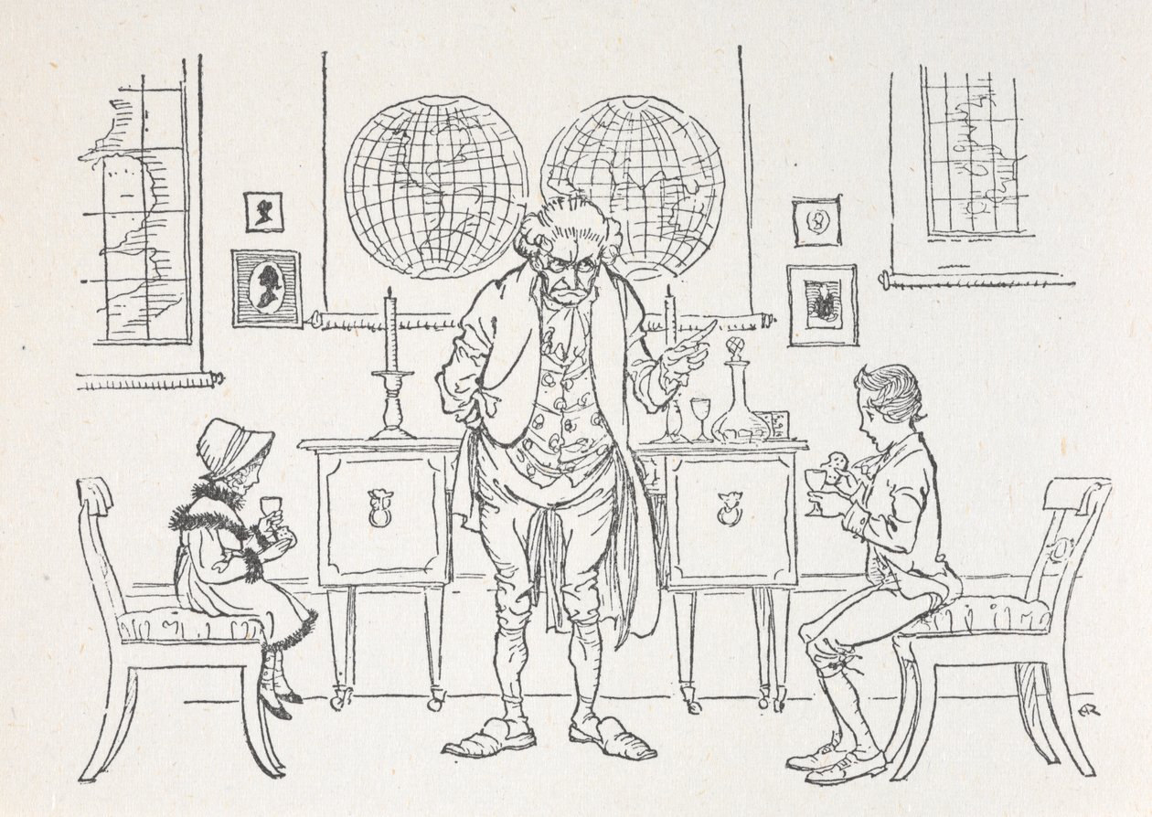 Zwei Kinder und ihre Lehrer von Arthur Rackham