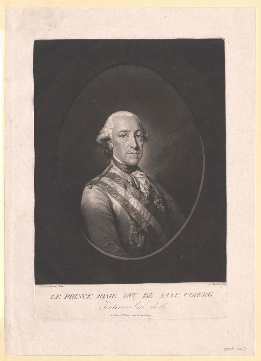 Prinz von Sachsen-Coburg-Saalfeld Friedrich Josias von Artist Unknown
